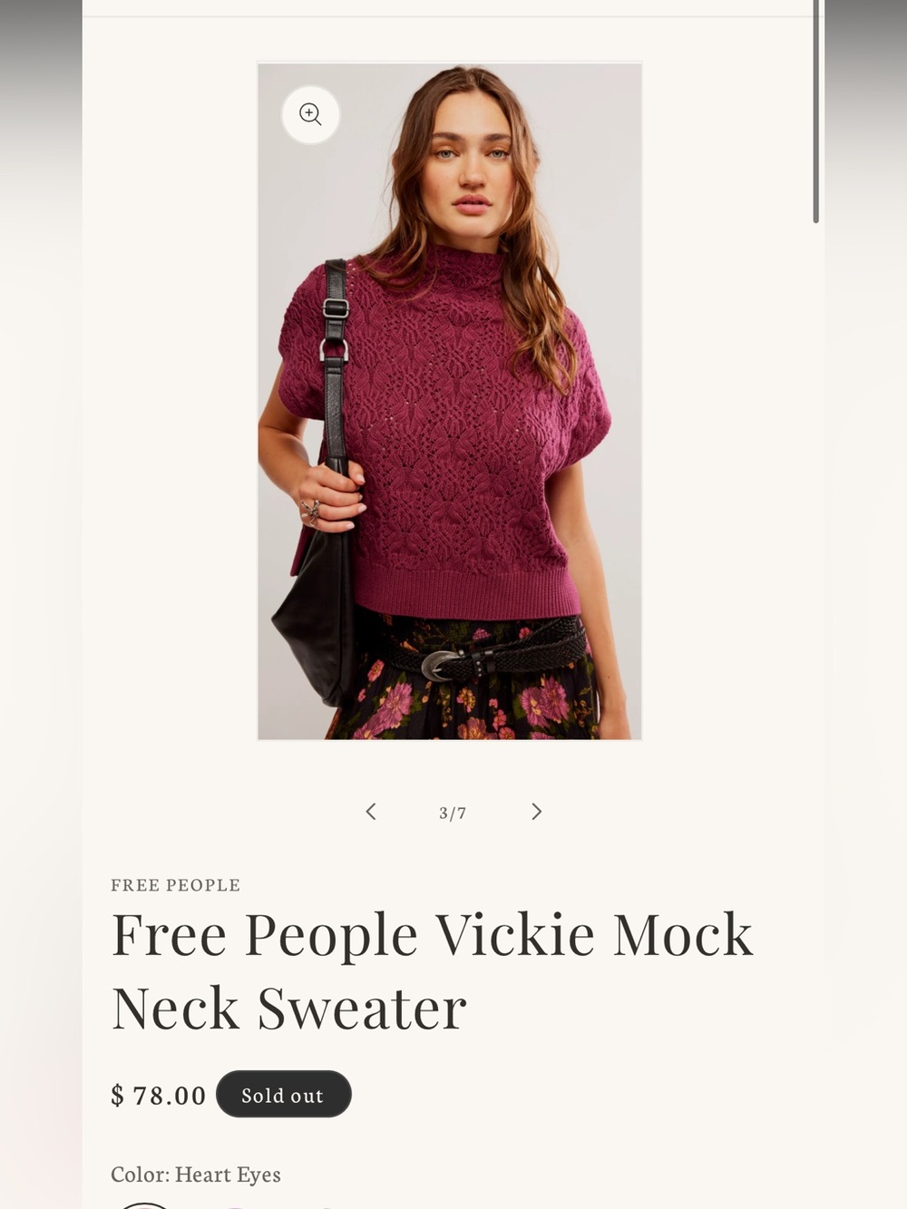 Free People Mock Neck Sweater in Plum